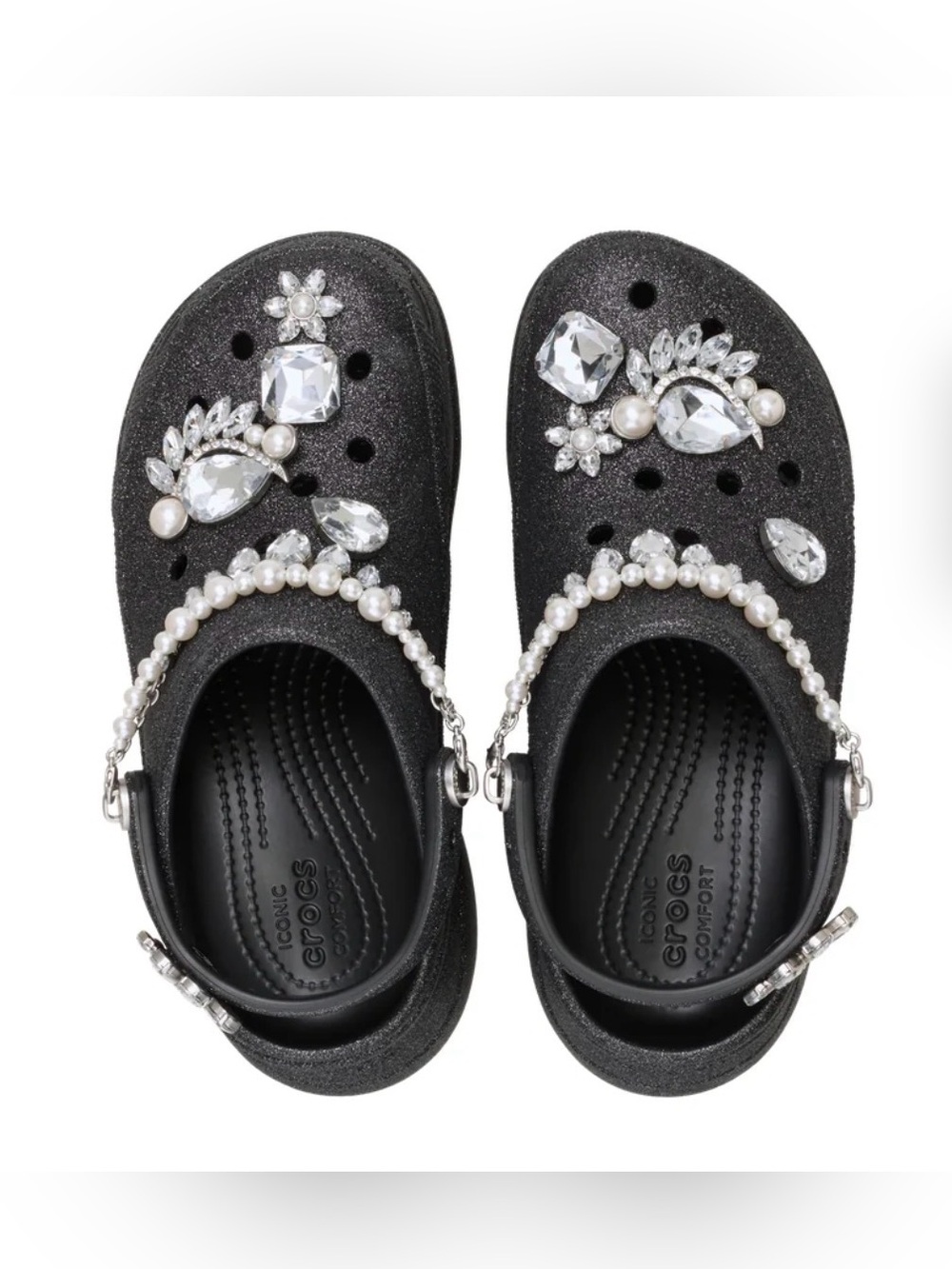 NWOB Women's Crocs Bae Wedding Glitter Platform Clogs - Size 11 - Picture 3 of 14